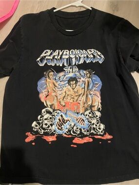 Playboi Carti Magnolia Tour Graphic Tee - Black with Multicolor Print